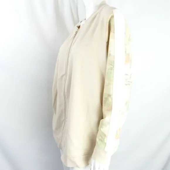 Denim & Co. Active Bomber Jacket with Print Detail NEW STONE 1X A354160 - Picture 7 of 8